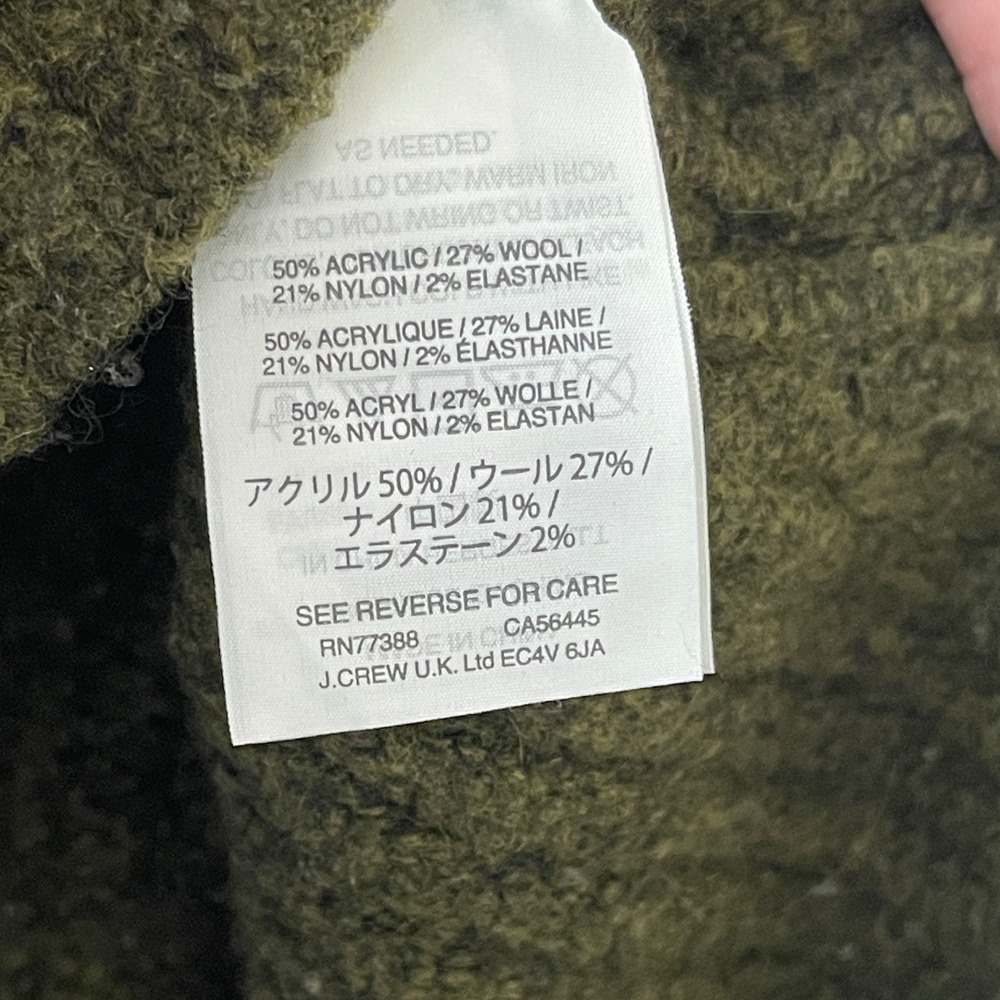 Madewell Sweater Womens XXS Green Northfield Mockneck Ribbed Wool Blend H3339 - Picture 4 of 7